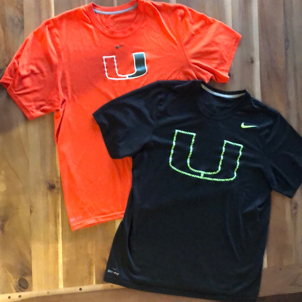 Miami Hurricanes Nike Dri-fit two shirt combo L